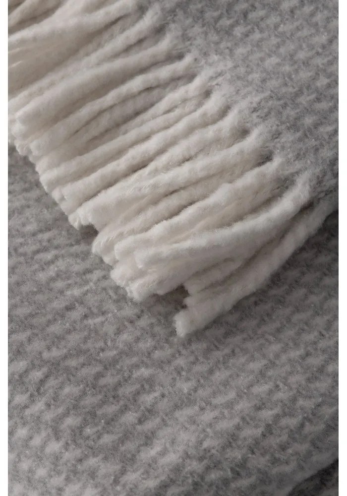 Pled din amestec de bumbac Euromant Ruby, 140 x 180 cm, gri deschis