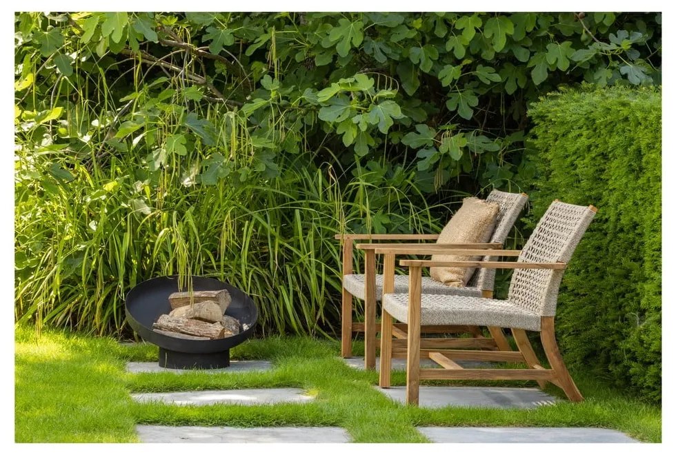 Fotoliu de grădină bej/în culoare naturală din lemn masiv Copper – Exotan