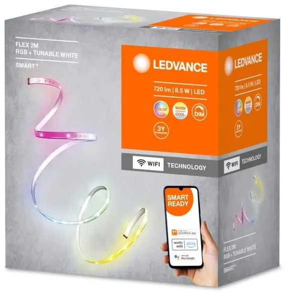 Bandă LED RGB+TW dimabilă Ledvance SMART+ FLEX 2m LED/8,5W/230V Wi-Fi