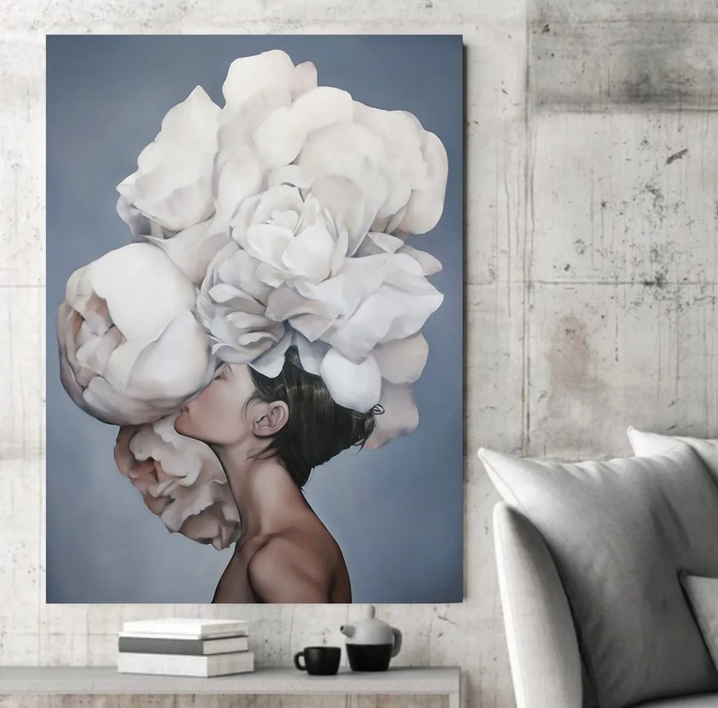 Tablou canvas White Peony 120x80 cm