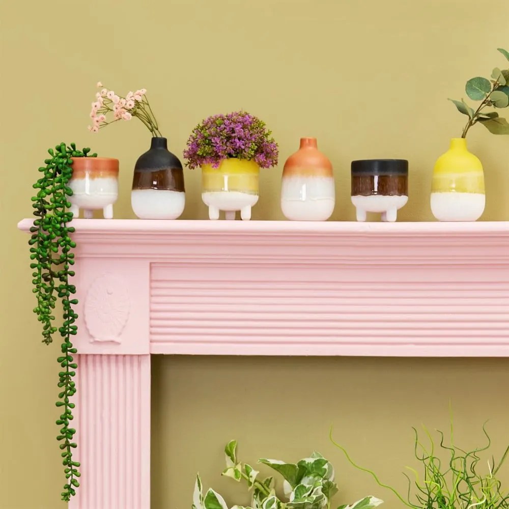 Vază Sass & Belle Bohemian Home Mojave, alb - galben