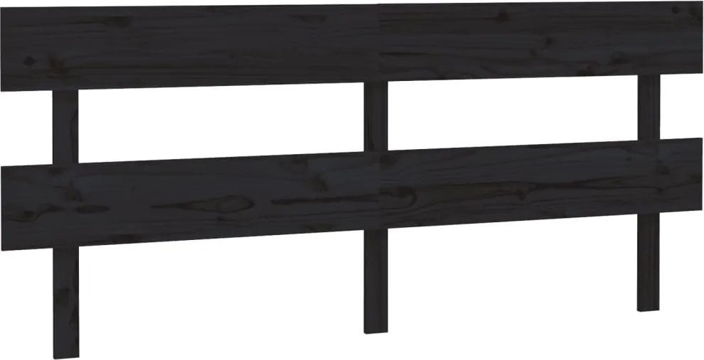 vidaXL Tăblie de pat, negru, 184x3x81 cm, lemn masiv de pin