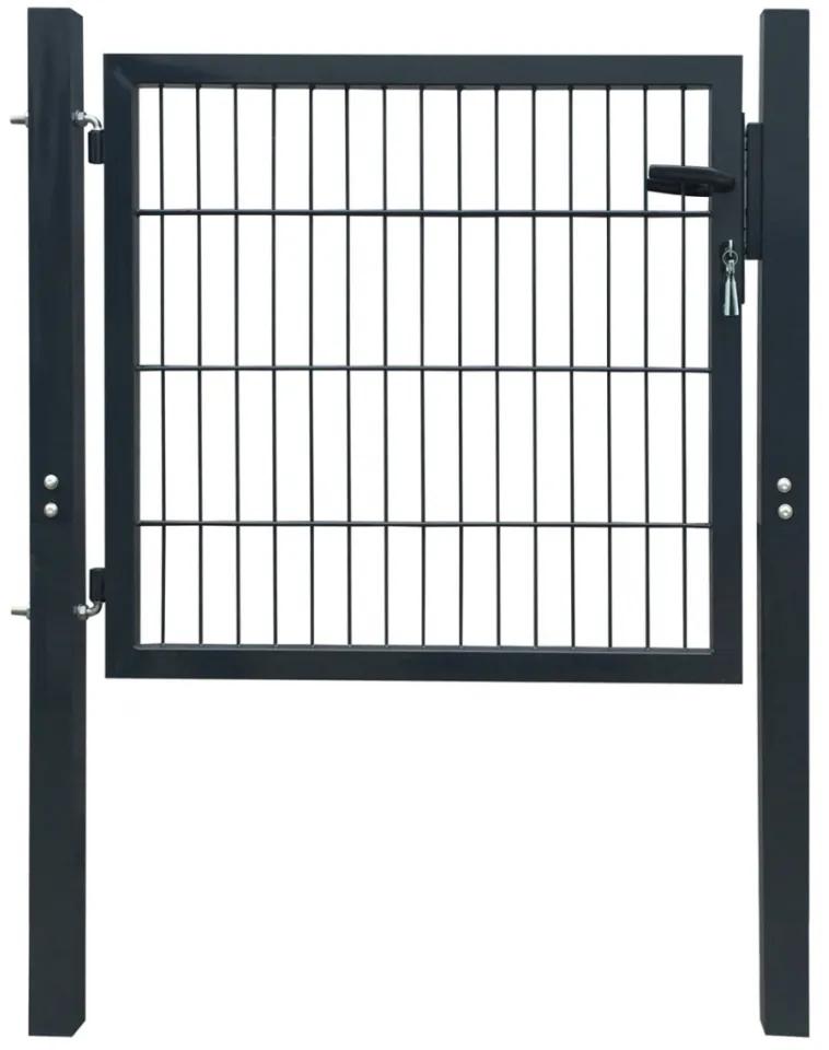 Poarta pentru gard din otel, 106 x 150 cm, antracit