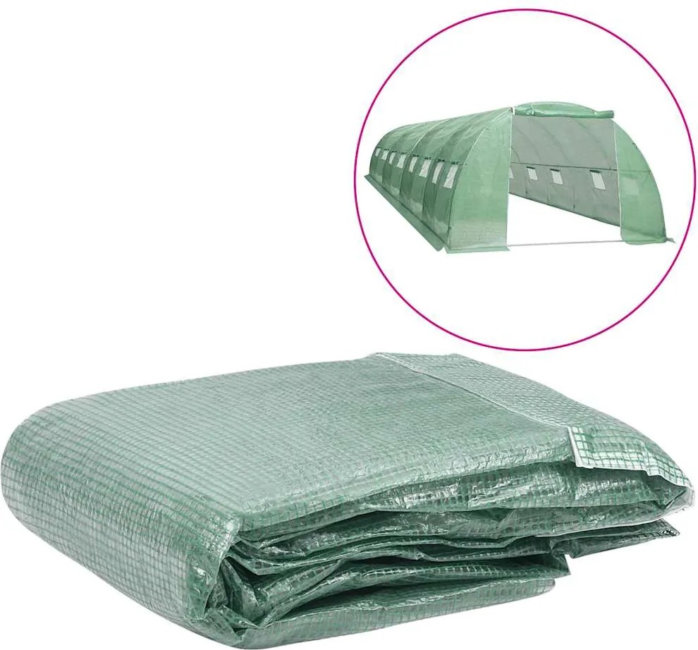 vidaXL Copertină rezervă pentru seră (32 m²), verde, 400x800x200 cm