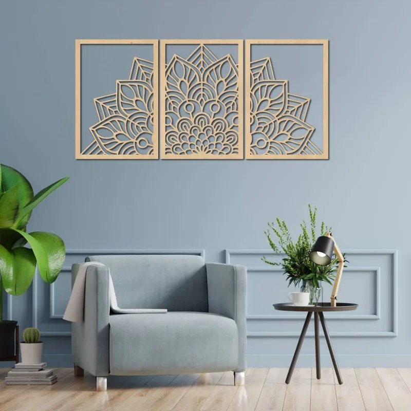 SENTOP | Mandala florală din 3 piese pentru perete | FLOFER