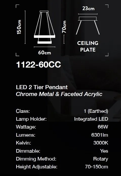 Lustra LED suspendata design circular Belle D-60cm