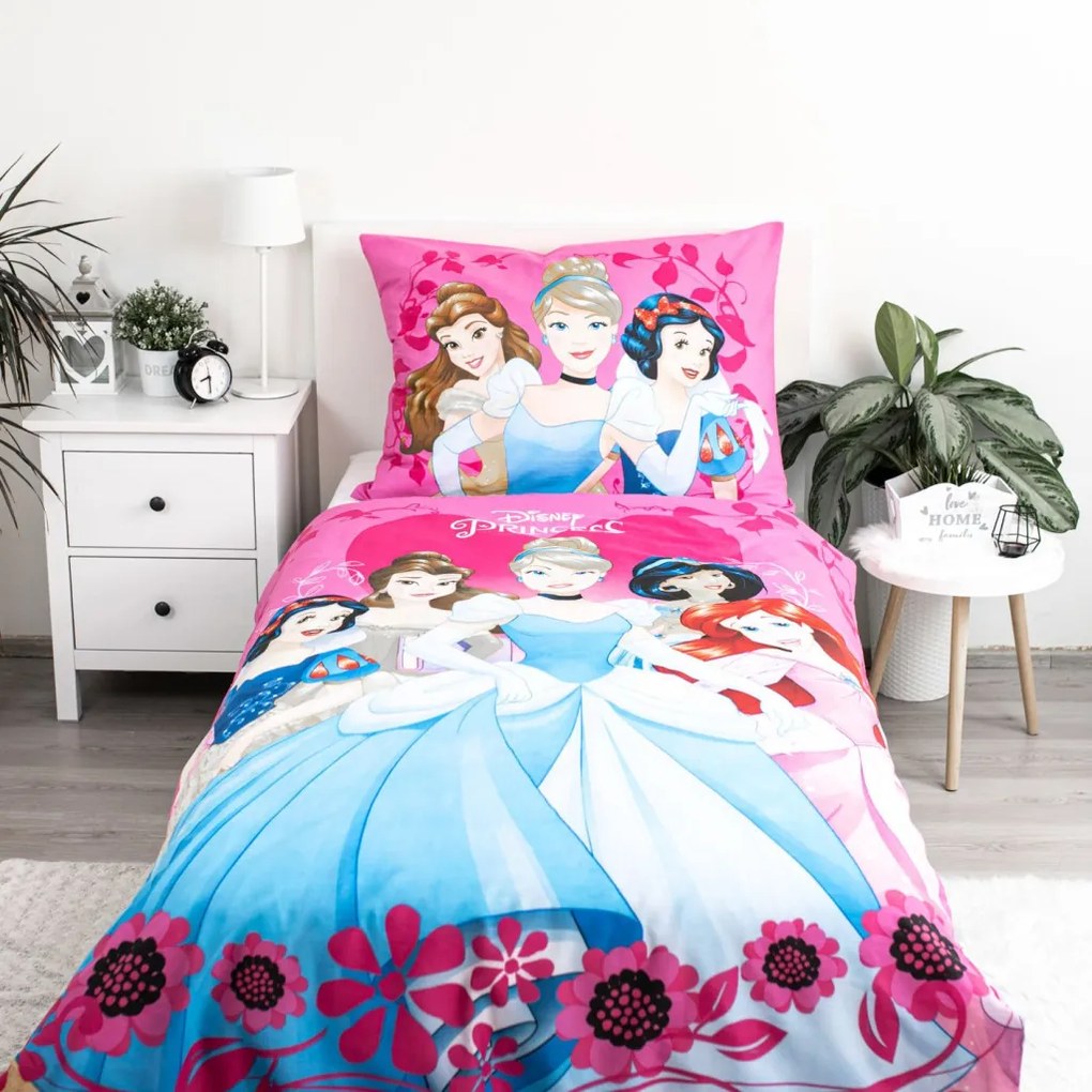 Prințesele Disney Heart set de lenjerie 140×200cm, 70×90 cm