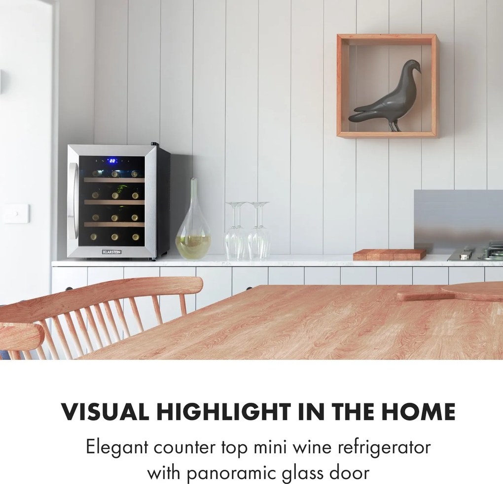 Klarstein Reserva 12 Uno, răcitor de vinuri, 31 de litri, 11 - 18 ° C, o zonă