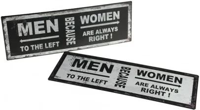 Tablita cu mesaj pentru barbati/femei, 35x15 cm