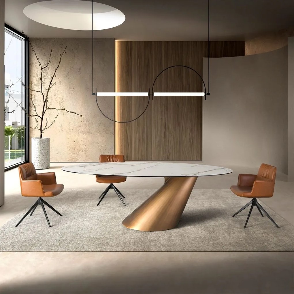 Masa ovala design LUX Marble 110x240cm