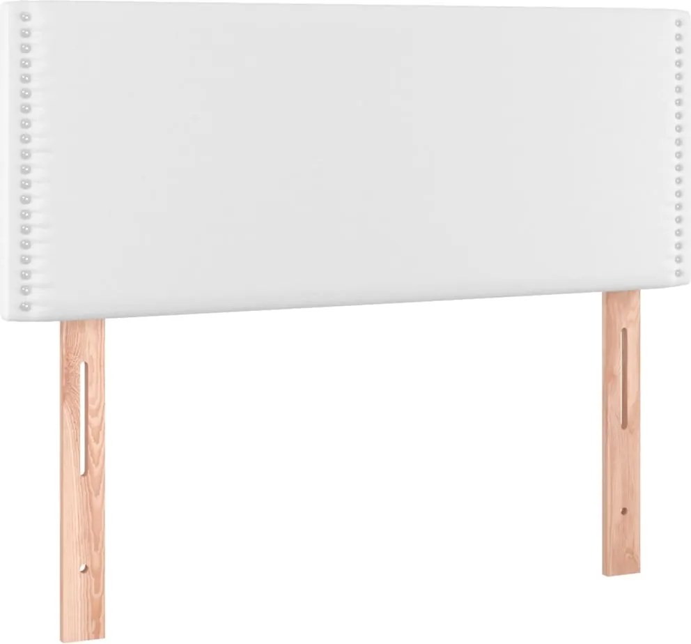 vidaXL Tăblie de pat, alb, 100x5x78/88 cm, piele ecologică