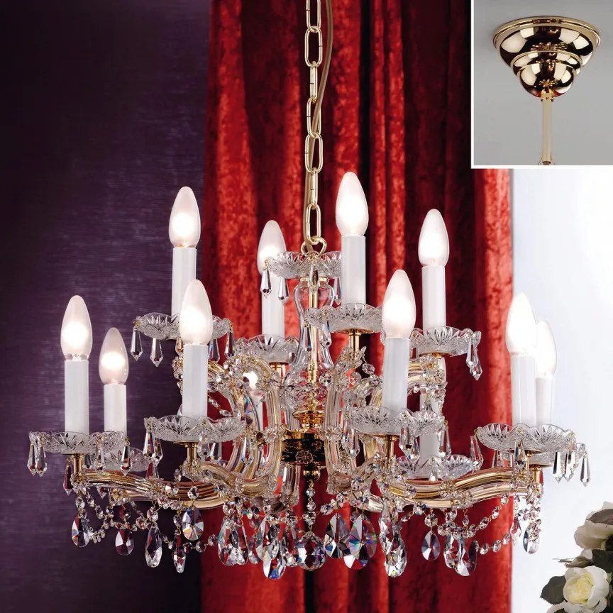 Candelabru de lux cristal Swarovski Maria Theresia-A 8+4L 24K gold plated