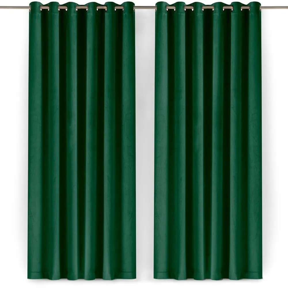 Draperie verde dimout (semi-opacă) din catifea 200x250 cm Velto – Filumi