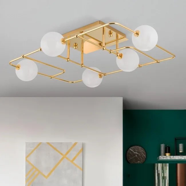 Plafoniera, Lustra aplicata tavan design modern PIPES, 24K gold plated