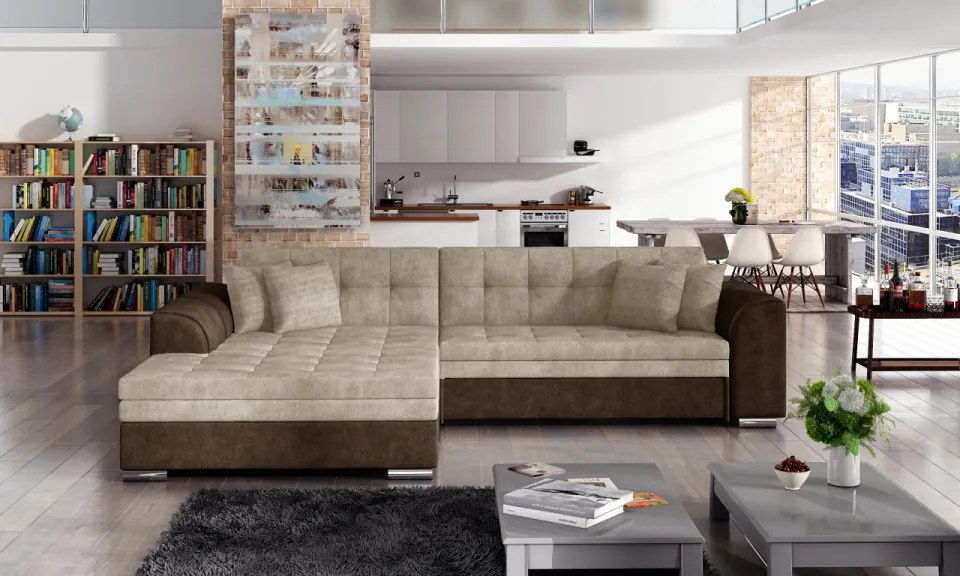 Coltar tapitat, extensibil, 295x80x195 cm, Sorento L01, Eltap (Culoare: Gri pepit / Inari 91)