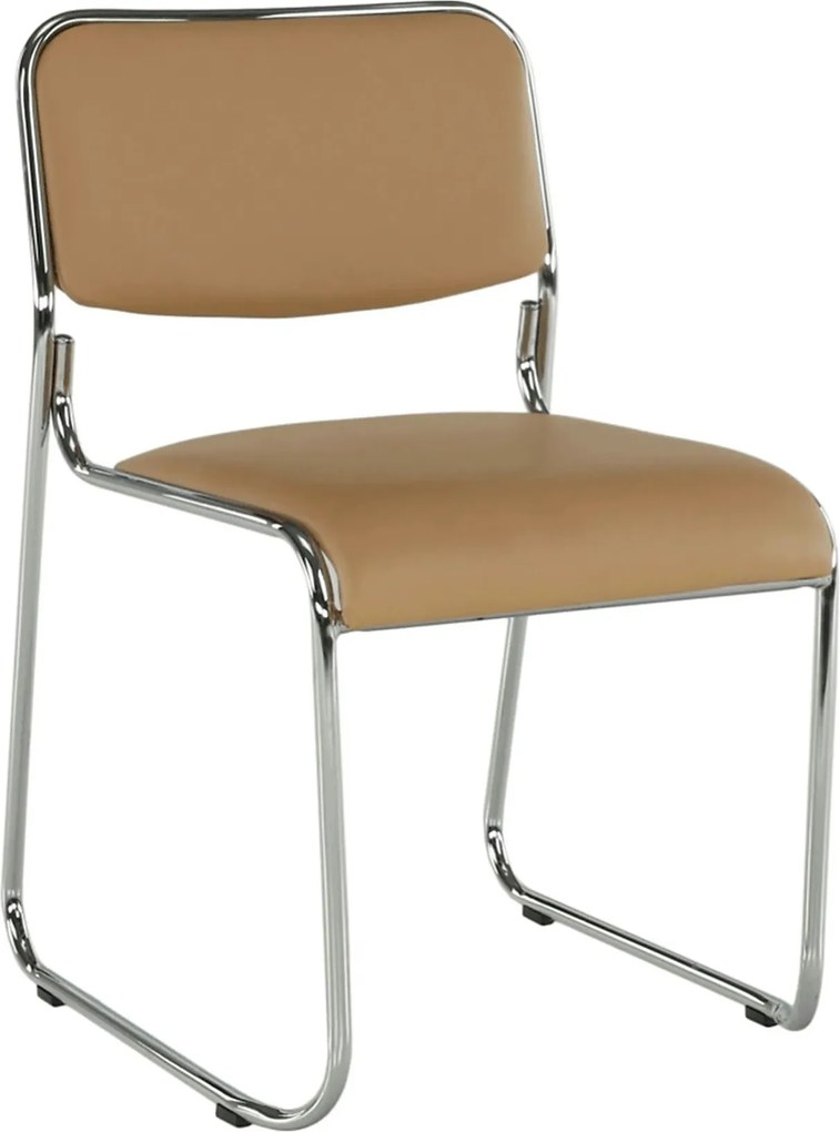 Scaun conferinta BULUT, maro/crom, piele ecologica/metal, 50x56x76 cm