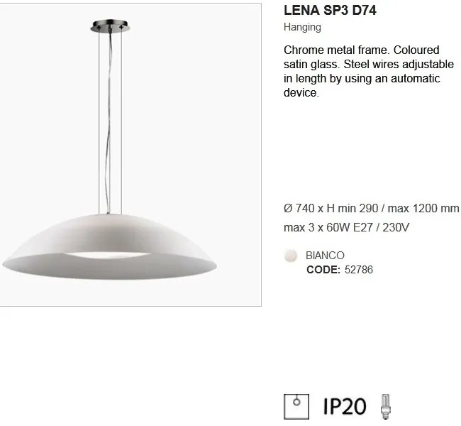 Pendul modern diam. 74cm LENA SP3 D74 BIANCO 052786