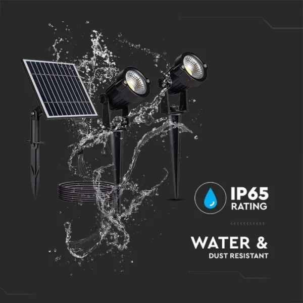 SET 2x Lampă solară LED exterior 2xLED/1,2W/3,7V IP65 3000K 4000 mAh