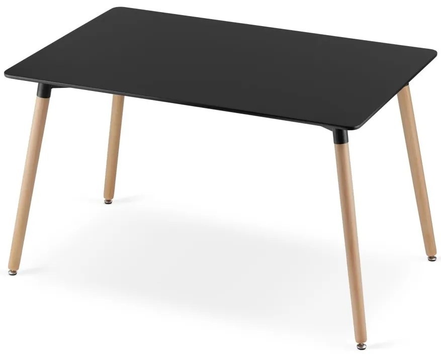 Set de masa 1 + 4, masa neagra ADRIA 120x80 cm + scaun gri KITO