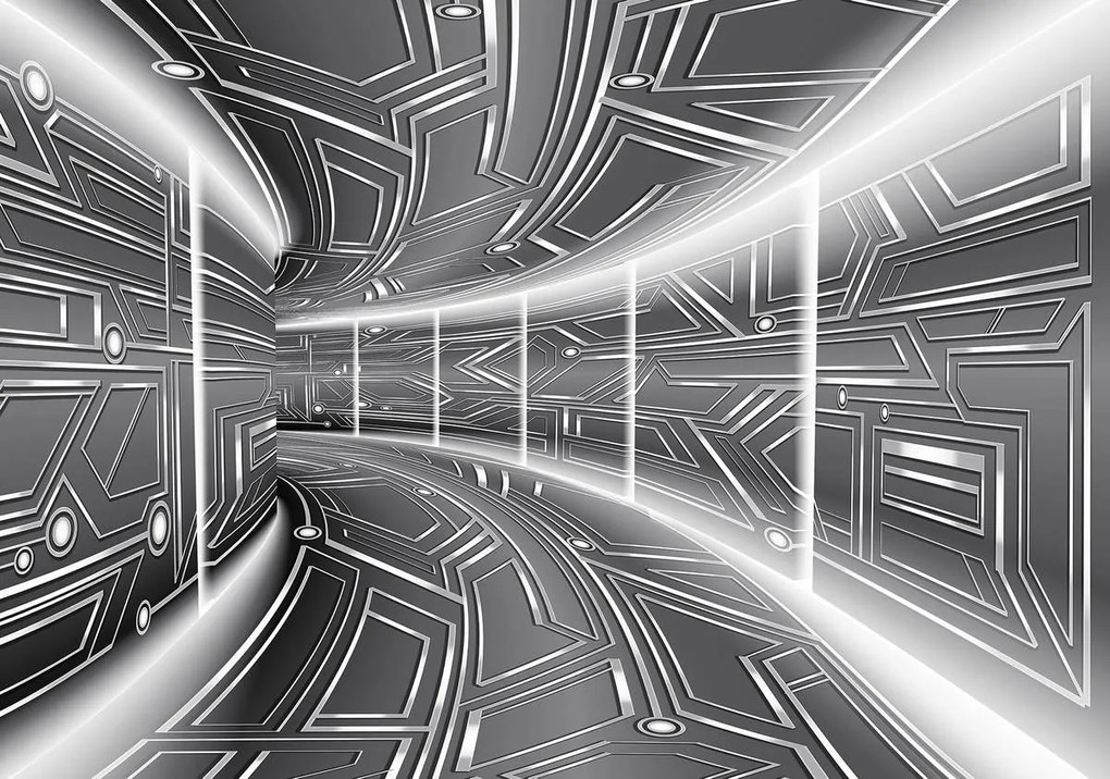 Fototapet - Coridor gri (254x184 cm)