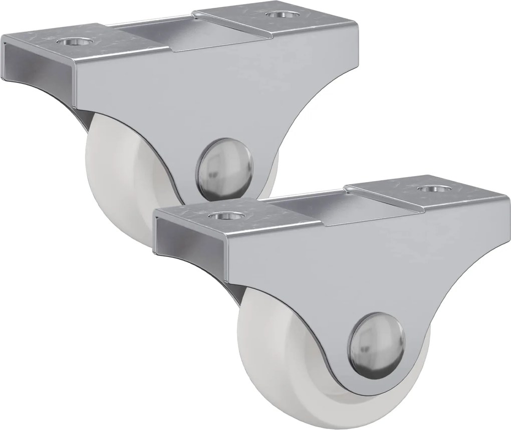 vidaXL Roată 2 pcs Alb 42 x 11,5 x 29 mm Fier