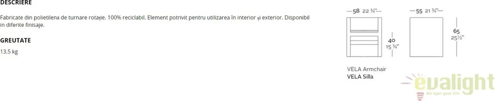 Scaun design modern, exterior, interior, VELA CHAIR 54052 Vondom
