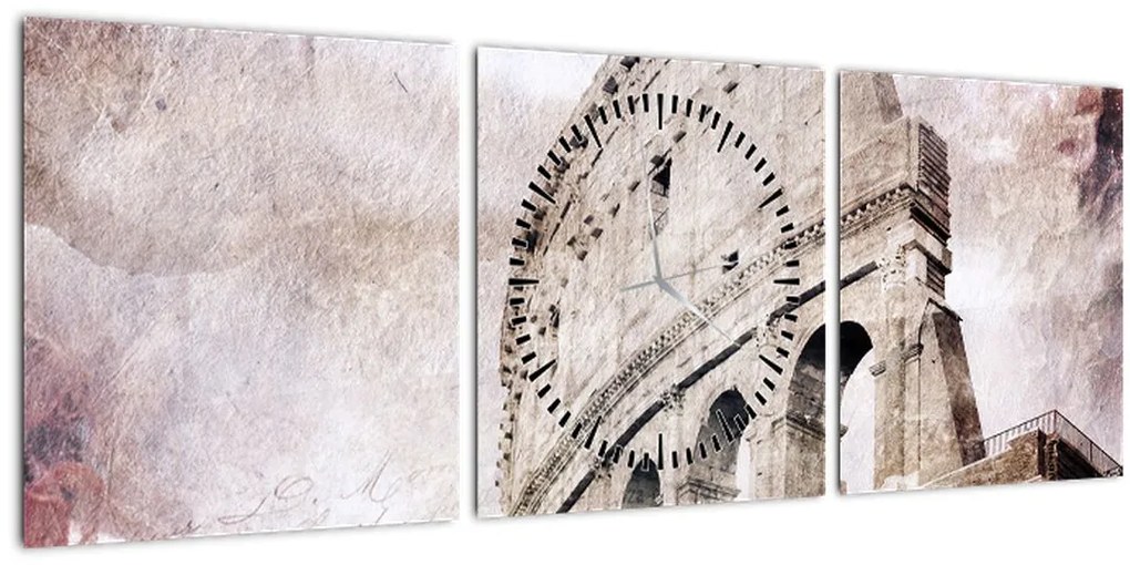 Tablou - Colosseum, Roma, Italia (cu ceas) (90x30 cm)