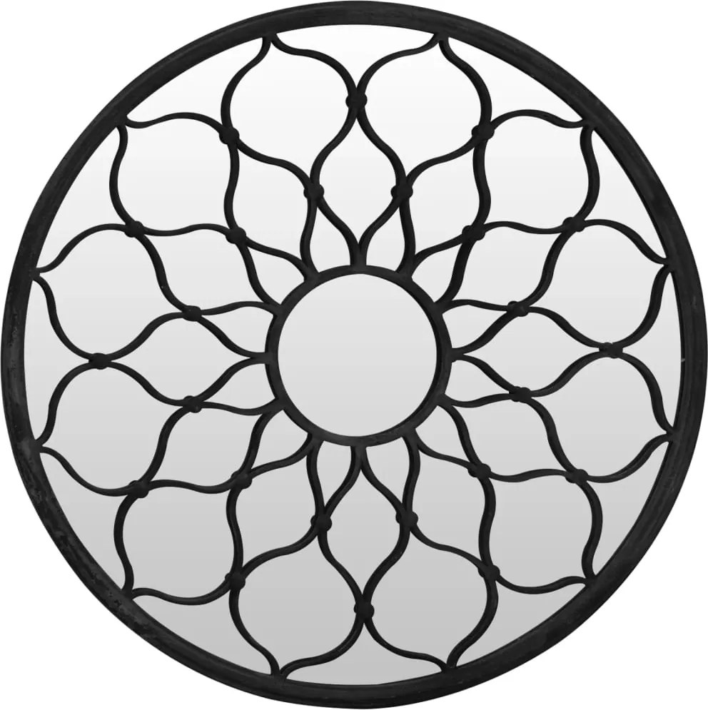 vidaXL Oglindă rotundă,negru,60x3 cm,fier,pentru utilizare în interior