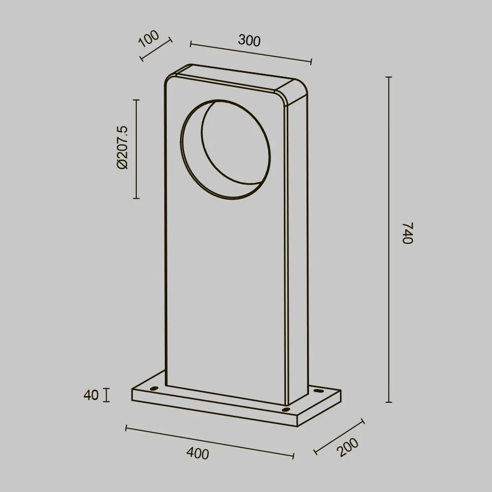 Stalp exterior LED IP65 Betone H-74cm
