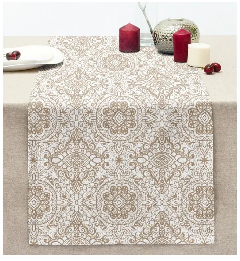 Napron de masă 40x130 cm Beige Mandala – Mila Home