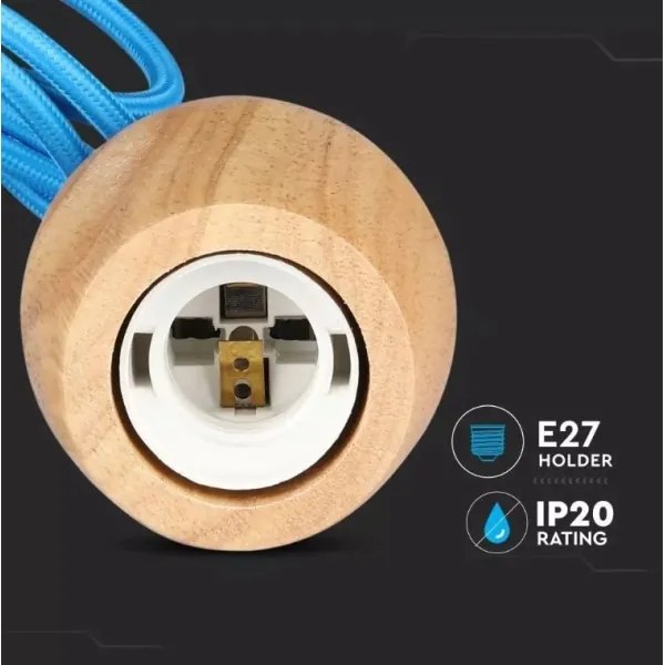 Lustră pe cablu 1xE27/60W/230V albastră