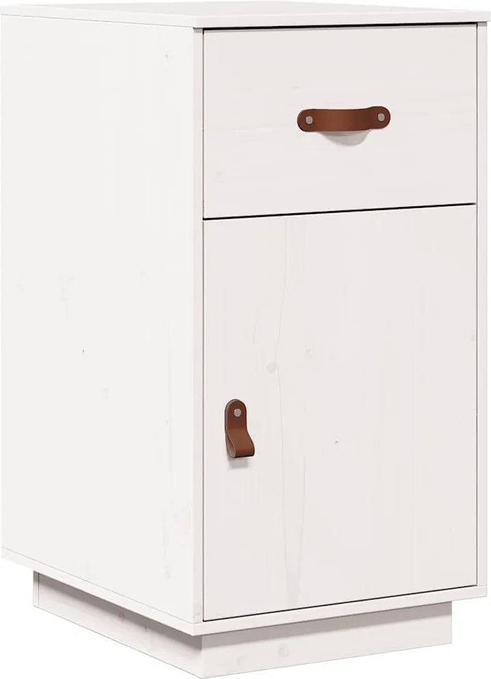 vidaXL Dulap de birou, alb, 40x50x75 cm, lemn masiv de pin