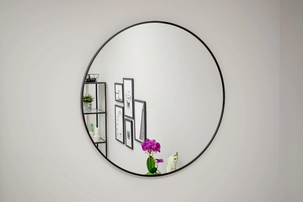 Reducere Oglinda de perete rotunda neagra LEOBERT - diverse marimi clasa II Diametrul oglinzii: 40 cm