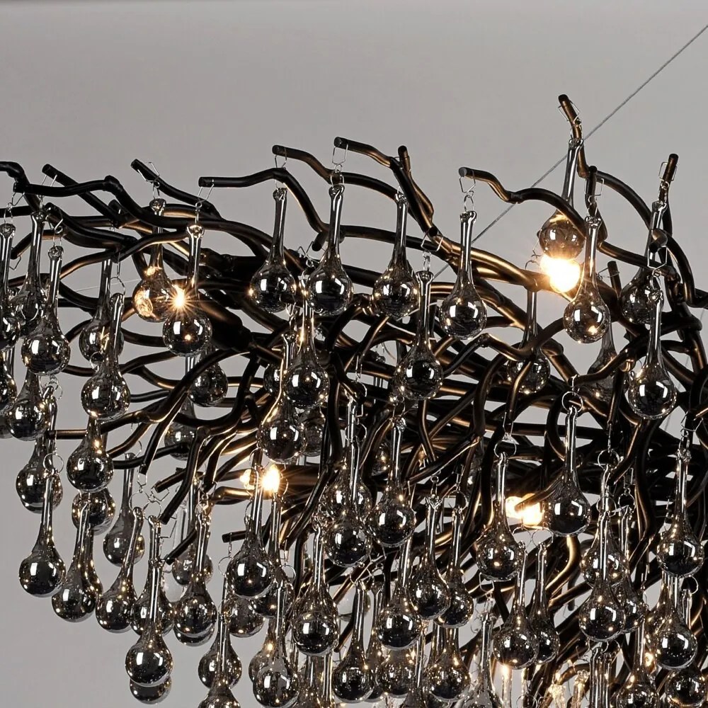 Lustra suspendata design magnific ICICLE negru, 75x150cm