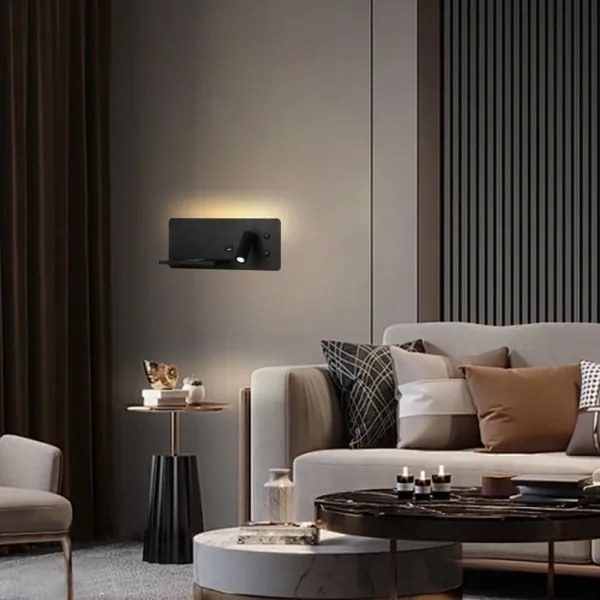 Aplică LED cu raft, USB și funcție de încărcare fără fir Immax 08288L LED/3W/230V + LED/3W