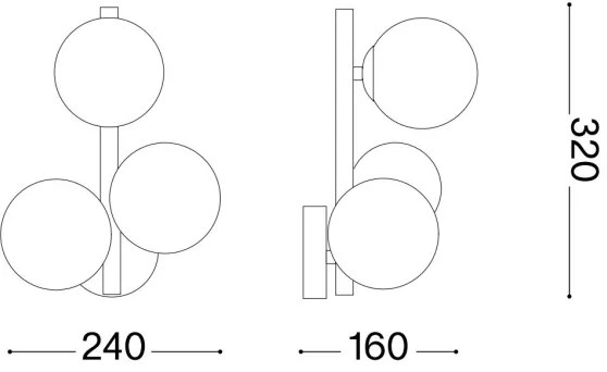 Aplică LED Ideal Lux PERLAGE 3xG9/3W/230V negru