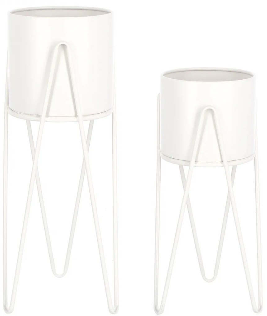 Suport pentru flori, Madelyn rotund, Alb, Set2