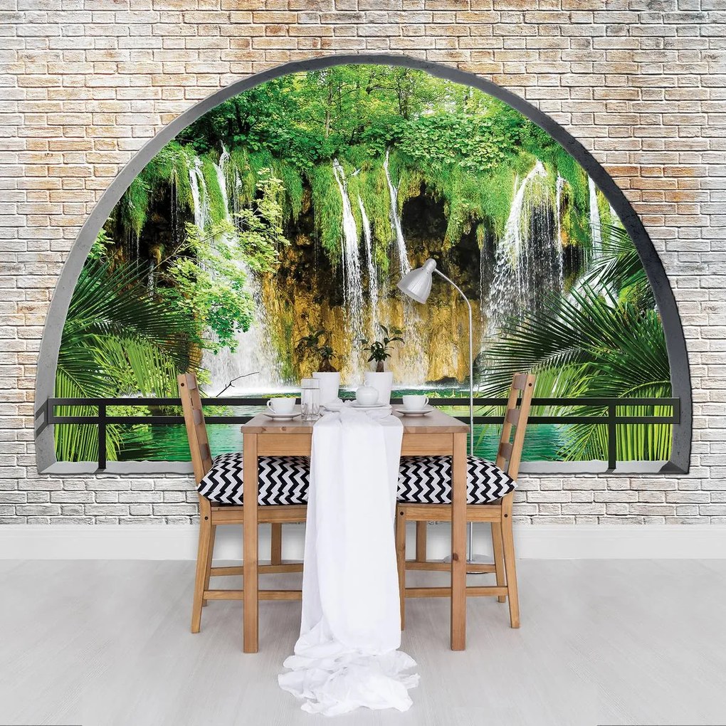 Fototapet - Privire spre cascadă (152,5x104 cm)