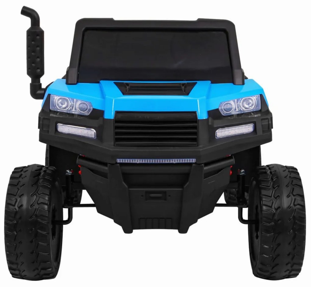 Masinuta Electrica cu acumulator pentru copii NOVOKIDS™ Farmer Beast Buggy, 6 roti, 2 locuri, Cu remorca si faruri luminoase, Roti din Cauciuc EVA,