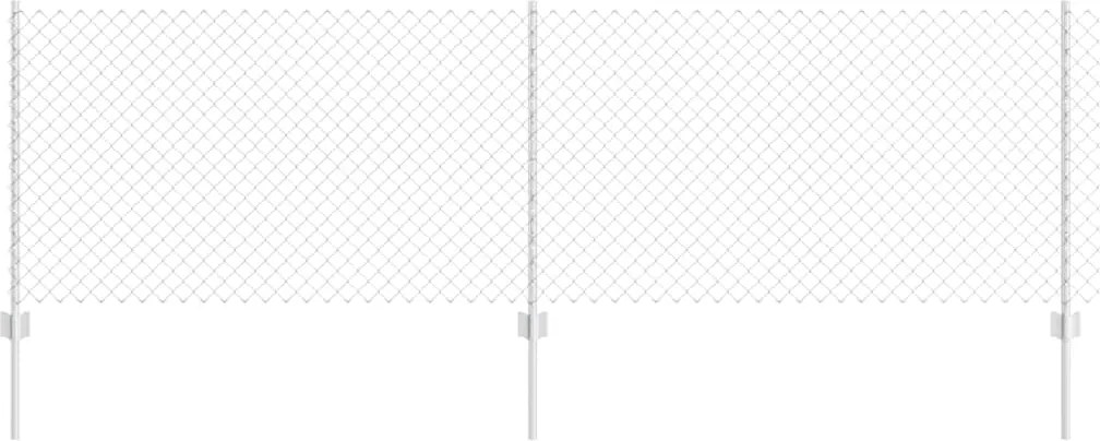 vidaXL Gard cu Stâlp Argintiu 0,8 x 25 m Oțel