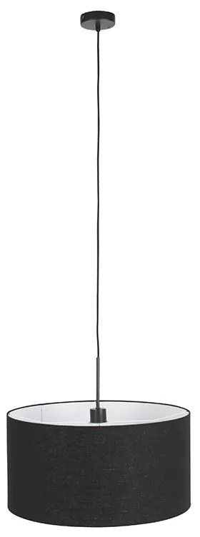 Lampă modernă cu pandantiv neagră cu abajur negru 50 cm - Combi 1