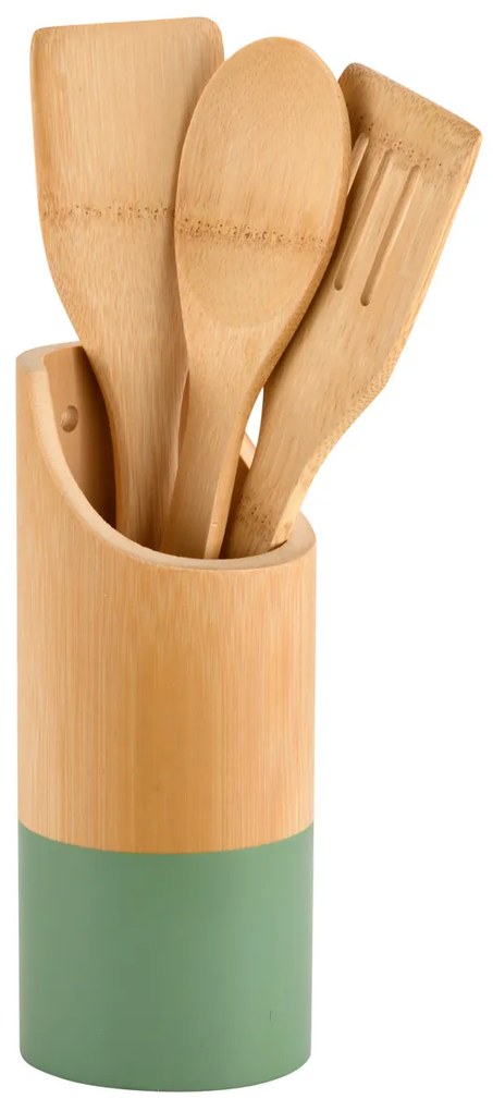 Set accesorii bucatarie din bambus, 4 elemente