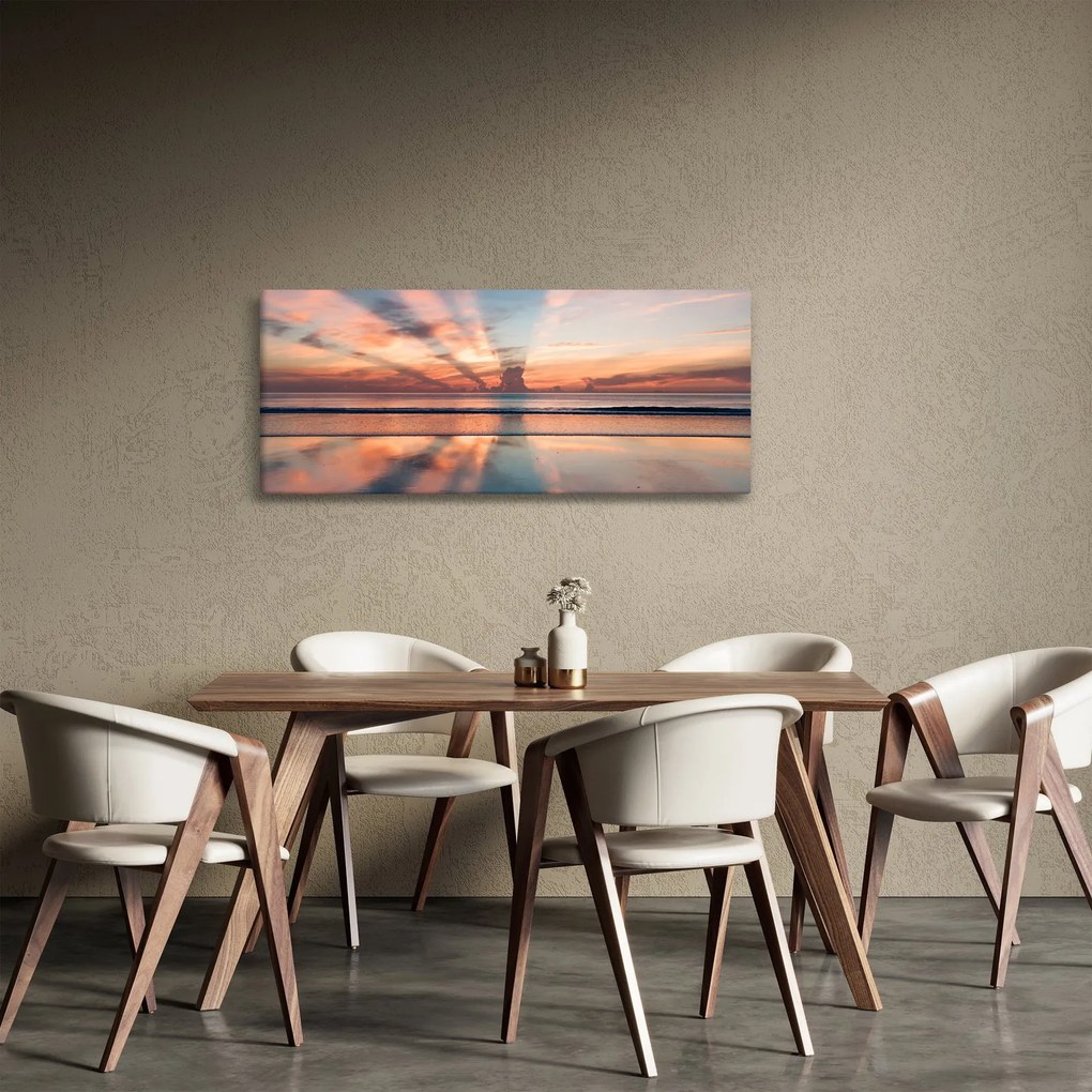 Tablou cu razele solare deasupra plajei Dayton (120x50 cm)