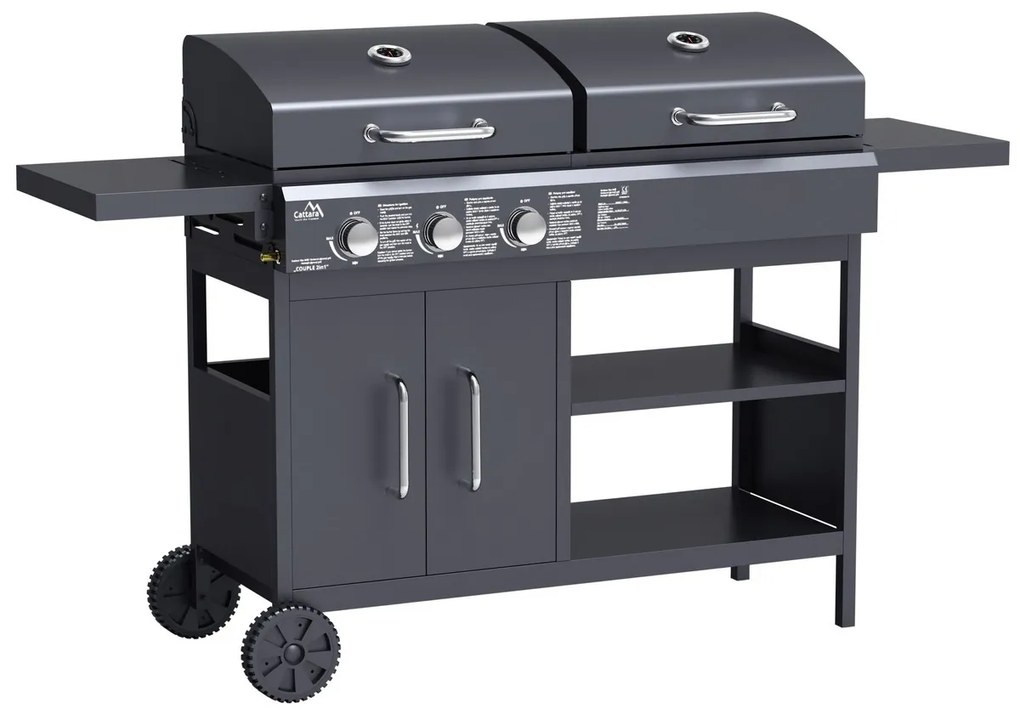 Grătar combinat 2in1 Cattara 13042 Couple, 159 x 102 x 49 cm