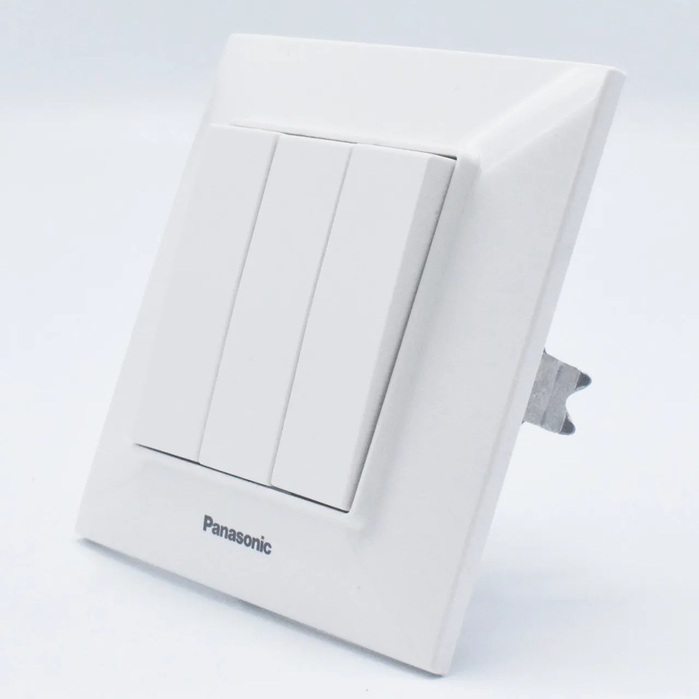 Intrerupator triplu 10A, IP20, Alb, Panasonic Arkedia Slim