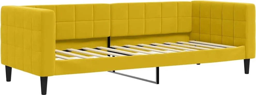 vidaXL Pat de zi, galben, 80x200 cm, catifea