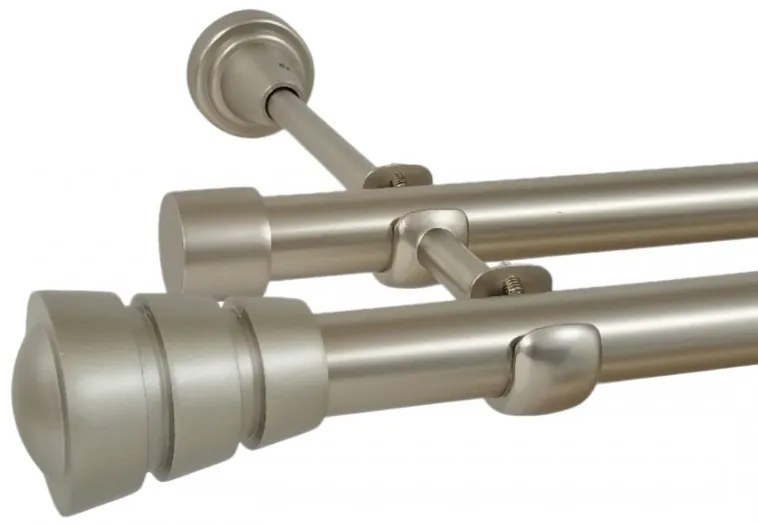 Galerie dubla fara inele CORSO 19 mm CROM MAT (Alege marime: 120 cm)