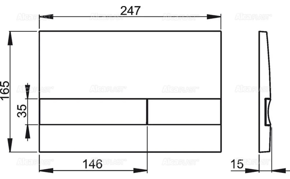 Clapeta rezervor wc crom mat Alcaplast 1722 Crom mat