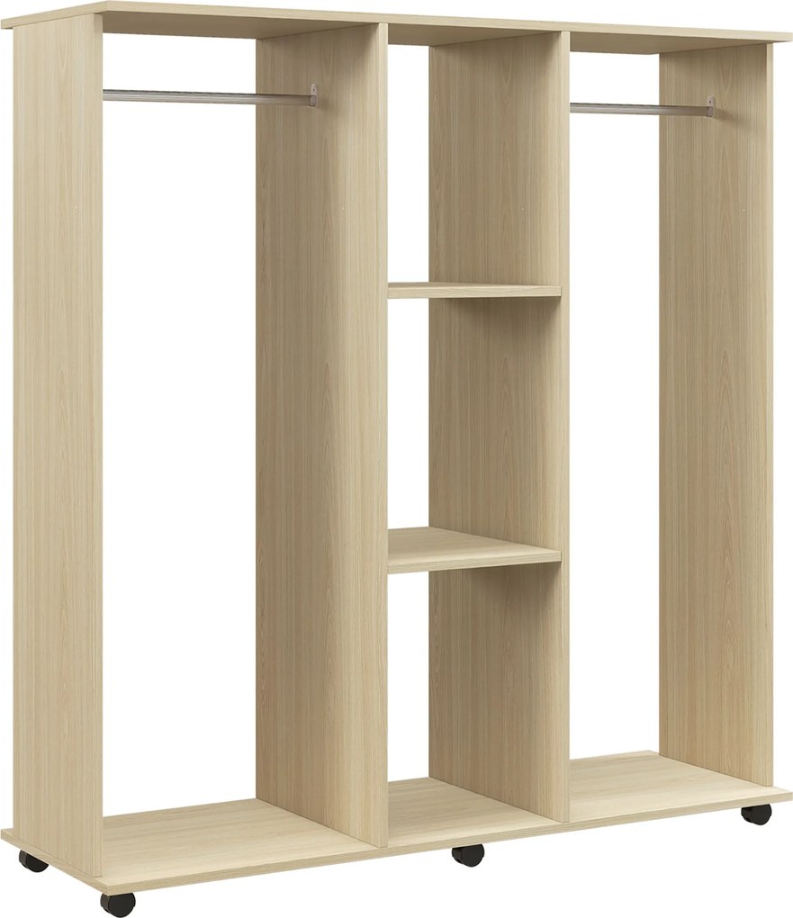 HOMCOM Dulap cu 5 Rafturi și 6 Roți, 120x40x128 cm, Negru | Aosom Romania