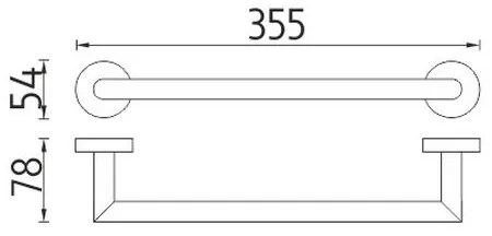 Suport de perete pentru prosoape NIMCO UN 13035A-26 UNIX 36 cm crom lucios
